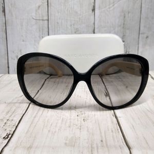 Marc by Marc Jacobs Striped Polka Dot Oversized Frames Grey Lenses Sunglasses